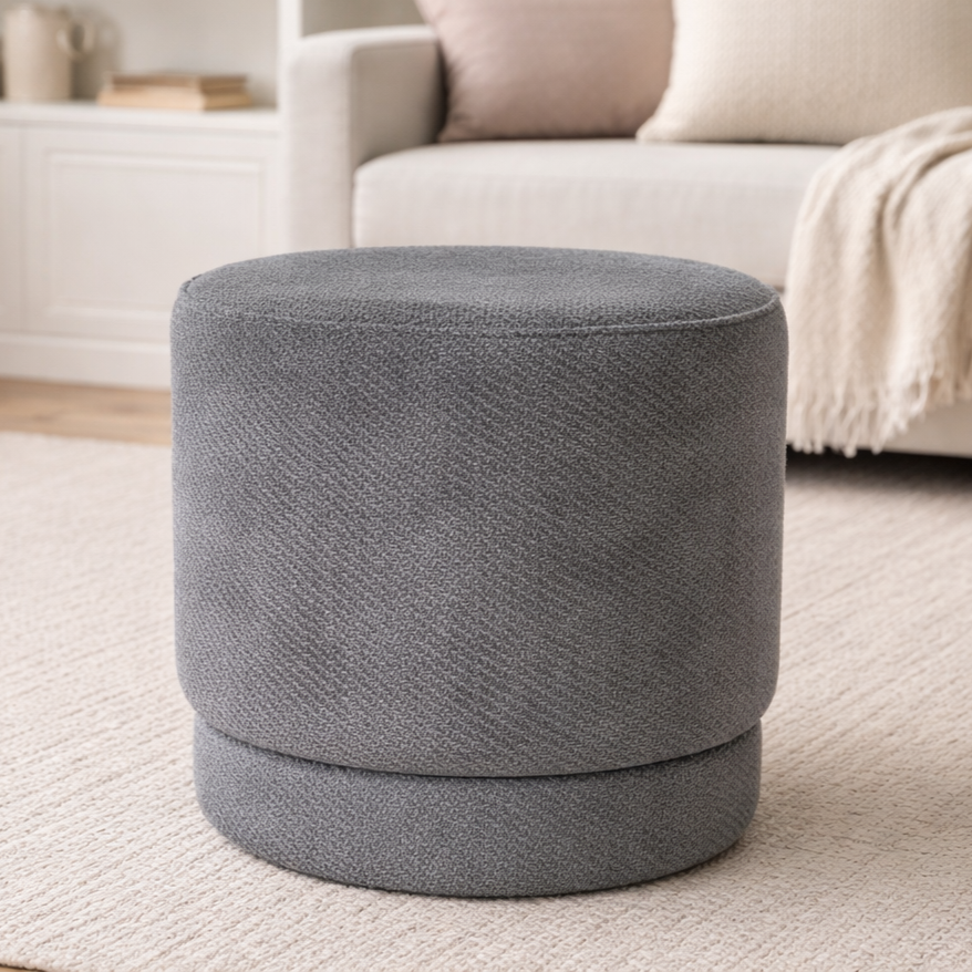 Izzy Round Puff Black